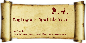 Maginyecz Apollónia névjegykártya